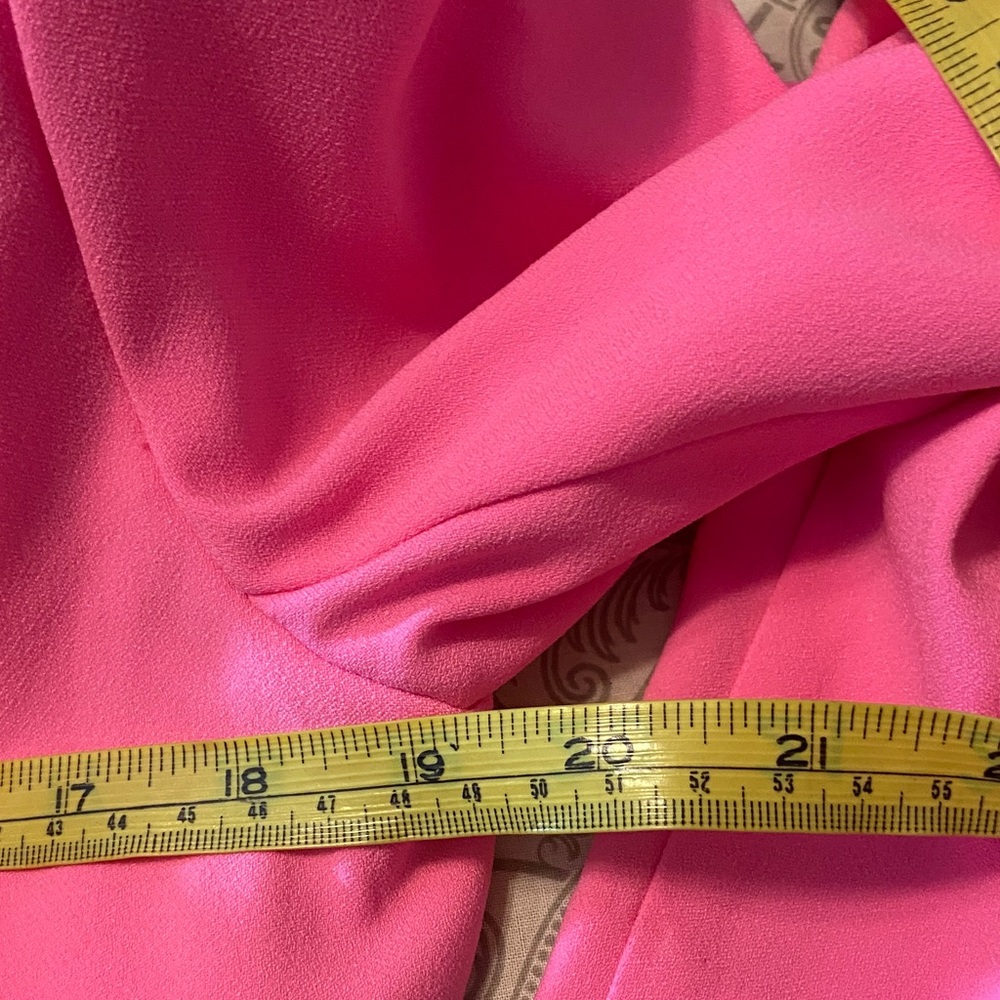 Express Hot Pink Blazer Cut Out Mini Dress Neon sheath suit medium Bodycon - Picture 4 of 13